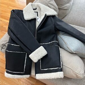 NWT Abercrombie Leather Vegan Coat